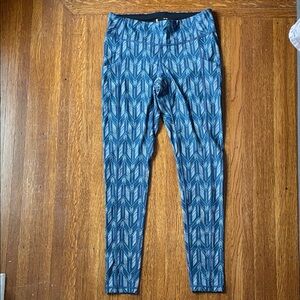 Lucy Blue Patterned pocketed Leggings